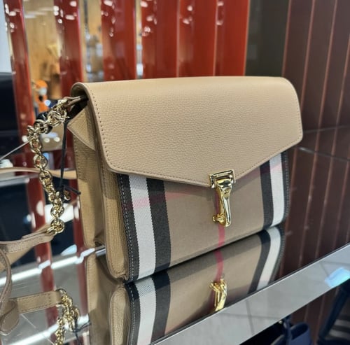 بيربري | Macken Crossbody Bag Leather and House Ch...