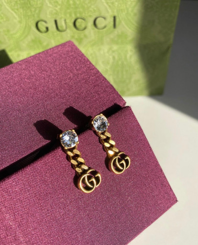 قوتشي | Crystal Double G earrings