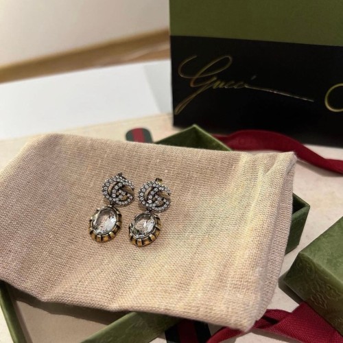 قوتشي | Double G earrings with crystals
