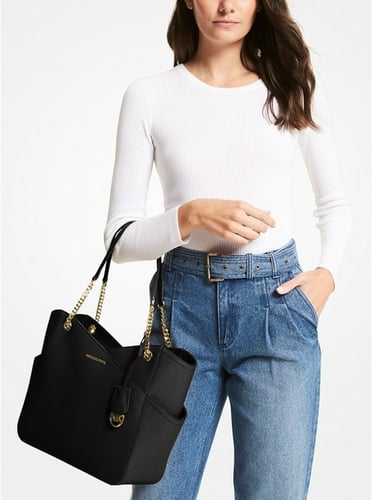 مايكل كورس | Jet Set Large Saffiano Leather Tote B...