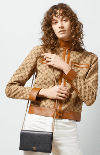 قوتشي | MINI BORSA GG MARMONT IN PELLE CON TRACOLL...