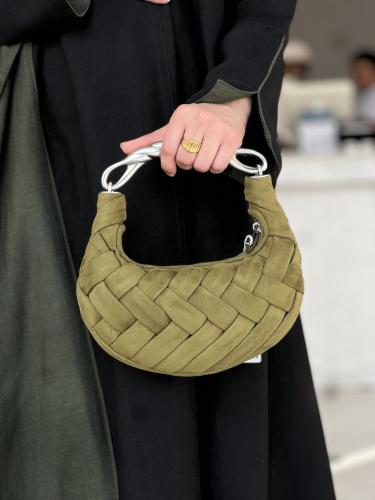 Orla Weave Handbag - Dark Olive