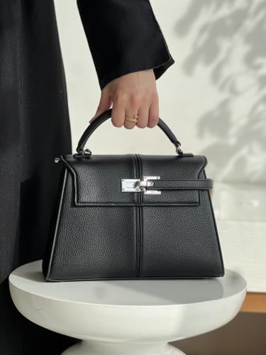 Elise Large Top Handle Bag - black