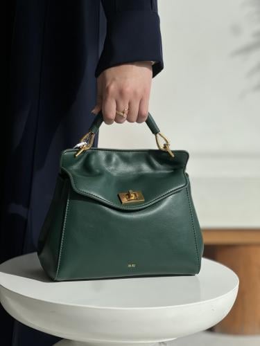 Lucia Classic Top Handbag - Dark Green