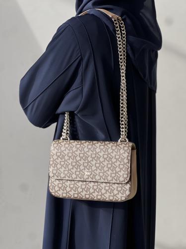 دكني | DKNY flap crossbody bag in multi logo