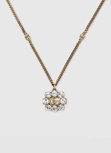 قوتشي | Collier Double G avec cristaux