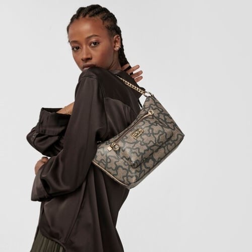 توس | Multi beige Kaos Icon baguette crossbody bag