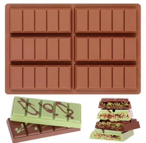 قالب 6 بار شكولاتة سيليكون عميق