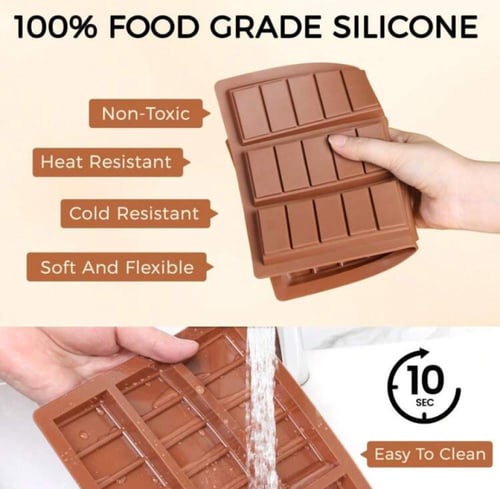 قالب 6 بار شكولاتة سيليكون عميق