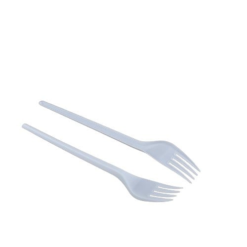 شوكة بلاستيك ابيض - 50 حبة