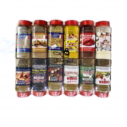 مجموعة بهارات بحرينة مشكلة 12 علبة