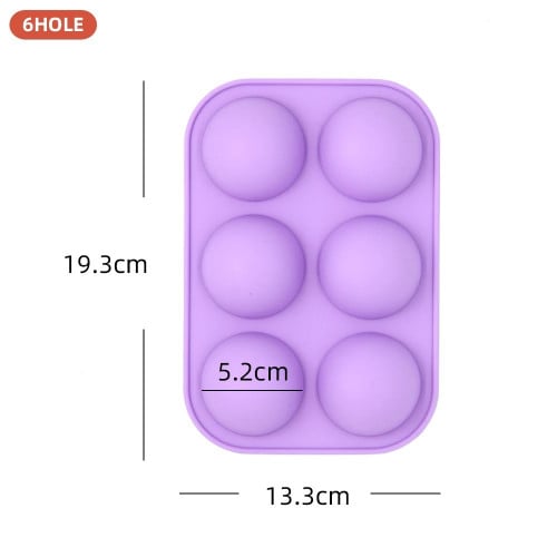 قالب 6 أنصاف كرة سيليكون