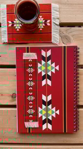 كوستر سجاد سدو سعودي احمر مزخرف.