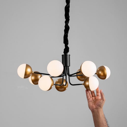 ثريا لمبات ليد كرات ذهبي