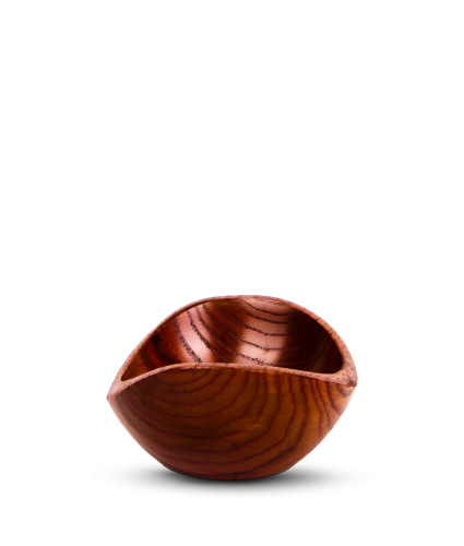 وعاء صحن خشب طبيعي | 8.5 سم - 4 سم | لتحضير القهوة...