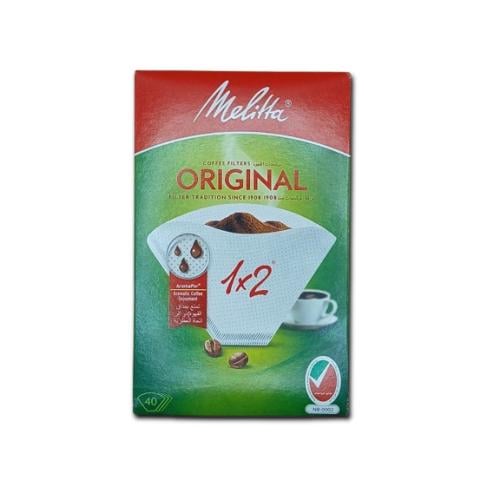 ميليتا | فلتر قهوة 1x2 | عدد 40 فلتر | أبيض