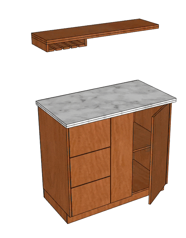 ركن قهوة للزوايا الصغيرة | مع رف علوي ودرج تخزين |...