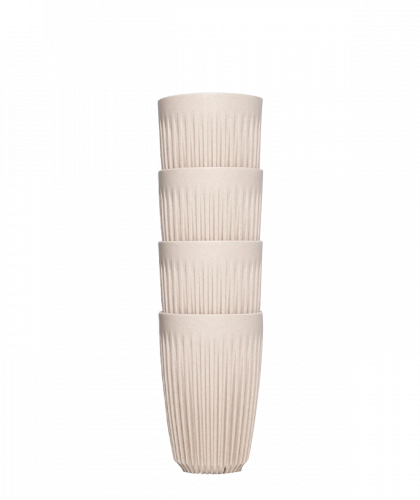 هيسكي | طقم أكواب وسط | حافظة للحرارة | كريمي