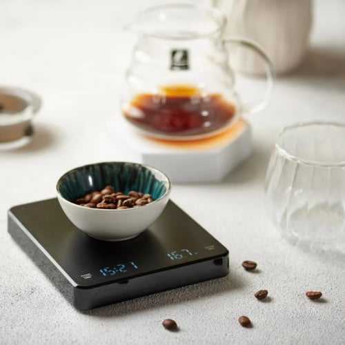 ميزان قهوة إلكتروني يو بي اس | لون أسود | حجم صغير