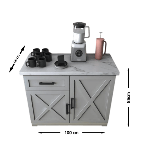 ركن القهوة | الكلاسيكي باللون الرمادي مع إضاءة مخف...