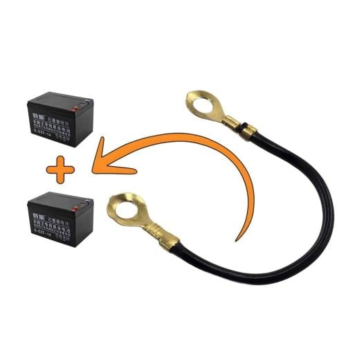 وصلة بطاريات نحاسية بأطراف دائرية.