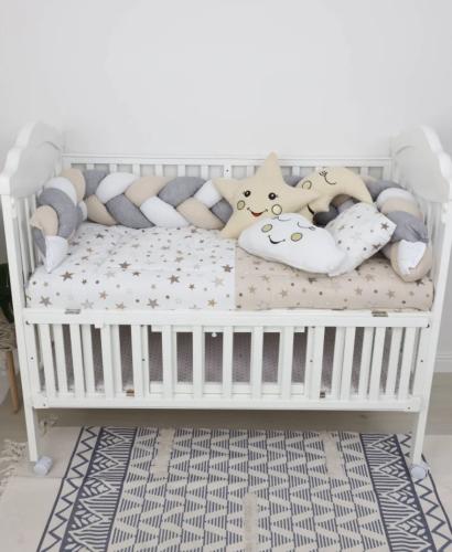 طقم مفرش وحواجز سرير أطفال قطن 7 قطع - صناعة تركية...