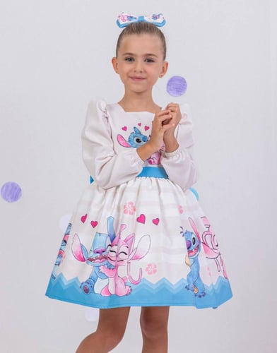 فستان ليلو و ستيتش الازرق