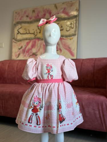 فستان سونيك الوردي