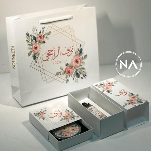 بوكس توزيعات مرايا بتصميم ورد بيونيا | هدايا وتوزي...