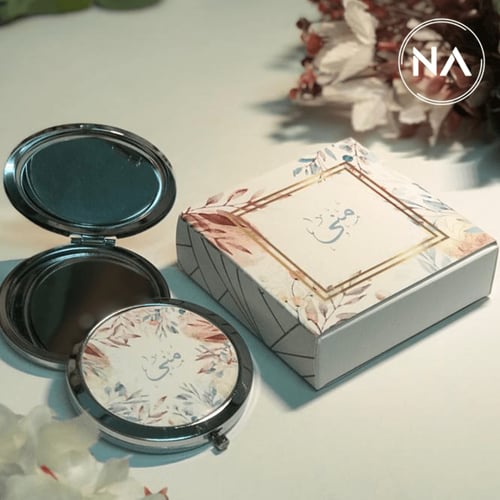 بوكس مرايا بثيم أغصان أنيق مع تغليف فاخر بالاسم