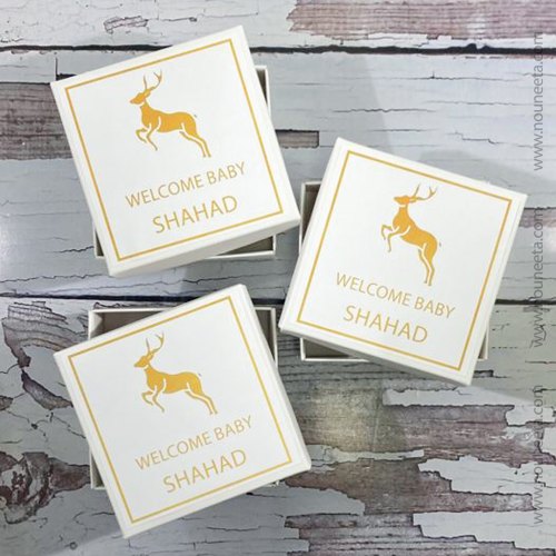 بوكس شمع معطر ثيم غزال ذهبي