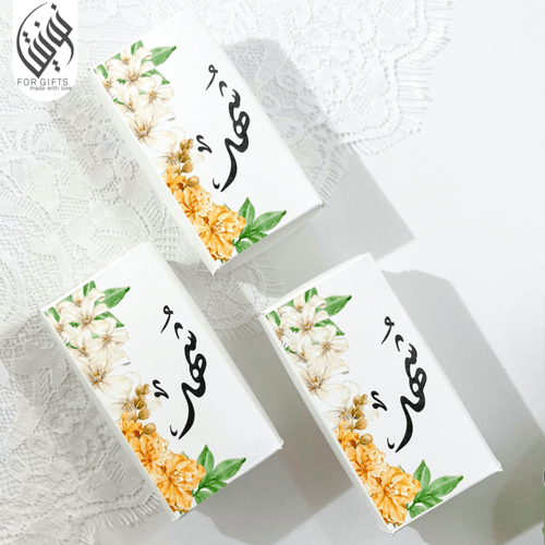 بوكس مناكير ثيم ورد أصفر وابيض