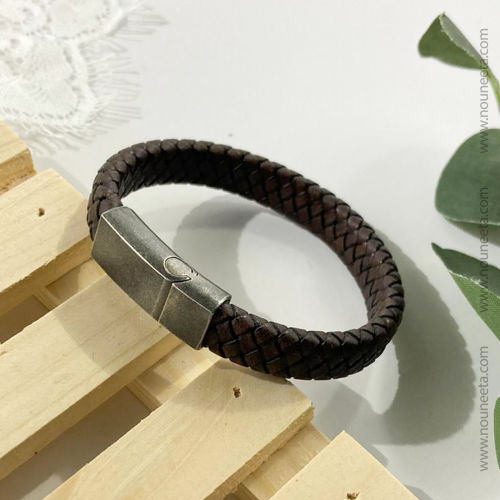 سوار رجالي جلد بني