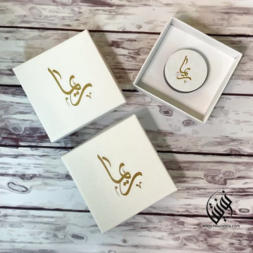 بوكس شمع معطر ثيم ذهبي وابيض