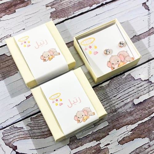 بوكس اكسسوار حلق ذهبي ثيم فيل