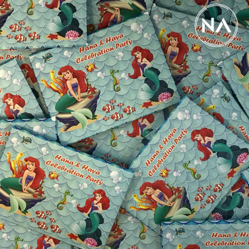 50 ظرف مع بطاقة ثيم حورية البحر