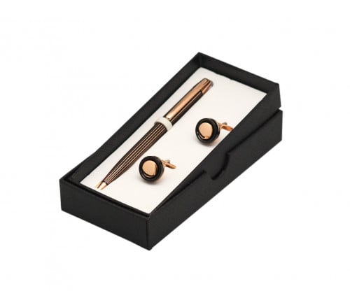 طقم رجالي فاخر اسود وذهبي ماركة ديلانو