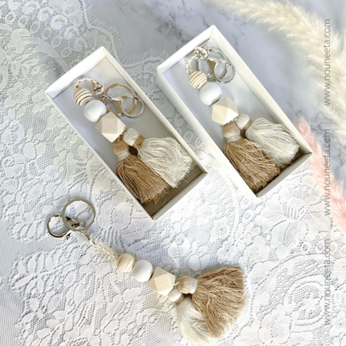 بوكس ميدالية مفاتيح بوهو ستايل لون سكري وبني ثيم ب...