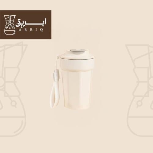 كوب قهوة حراري مع ربطة 350 مل - أبيض