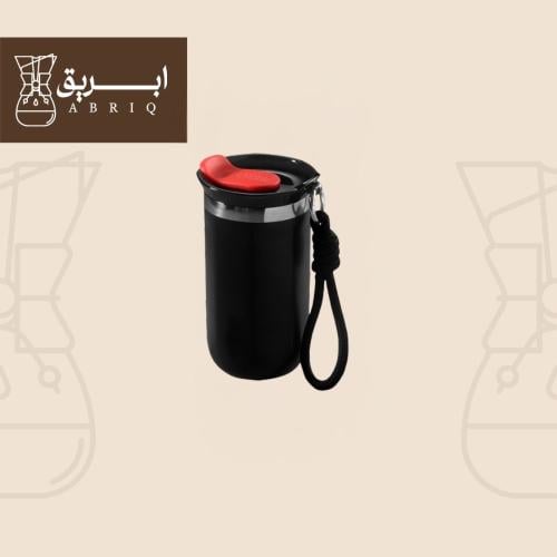 كوب قهوة حراري مع ربطة 350 مل - اسود