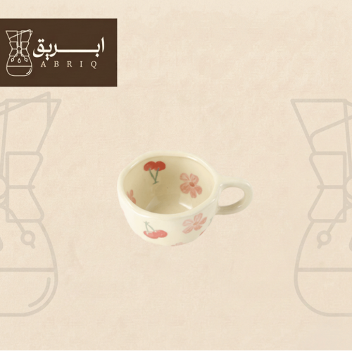كوب سيراميك بنقش الزهور والكرز - 250 مل