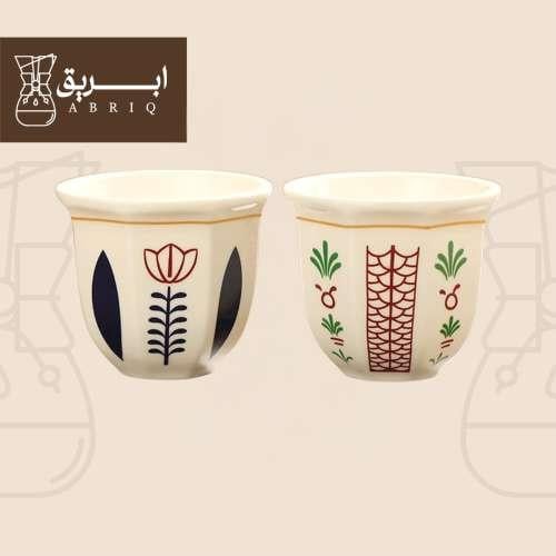 كوب سيراميك مزخرف – 180 مل للقهوة والشاي