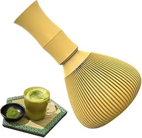 Beige plastic matcha whisk