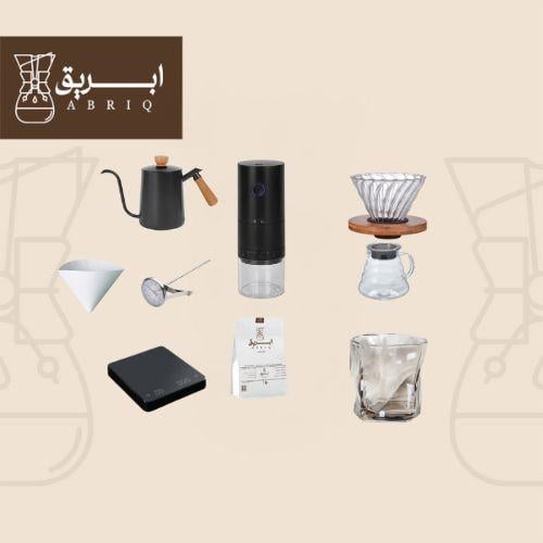 طقم  قهوه مقطره مع المطحنة الكهربائية - مع خصم محص...