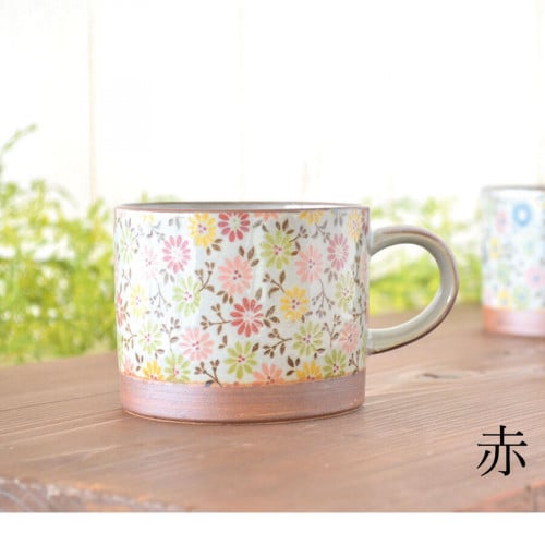 كوب ياباني صناعة يدوية بتصميم الزهور الملونة KAKUN...