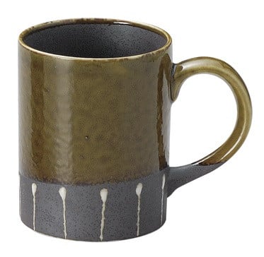 كوب ياباني صناعة يدوية بلون زيتي ورصاصي KAKUNI