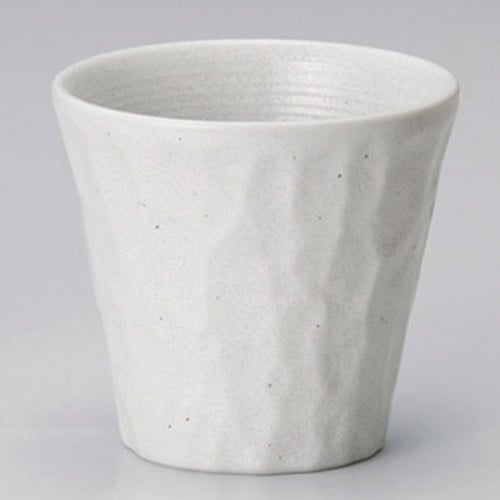كوب ياباني بتصميم تقليدي بلون أبيض حجري Mino-yaki
