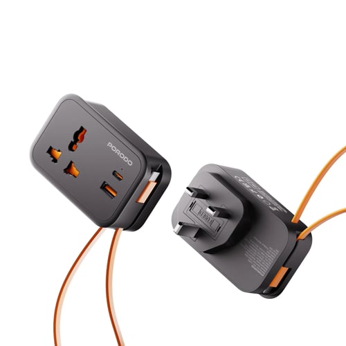 فيش السفر 20 واط 3 منافذ مع سلك تايب سي 30 سم بورو...