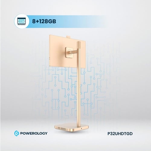 شاشة متنقلة اندرويد 4K باورولوجي 32 بوصة مع ستاند...