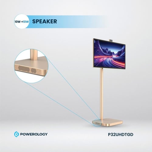 شاشة متنقلة اندرويد 4K باورولوجي 32 بوصة مع ستاند...